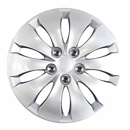 Coast2Coast 16", 10 Spoke, Silver, Plastic, Set Of 4, Spring Steel Clip IWC43916S